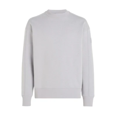 Calvin Klein Crewneck Logo Casual Long Sleeve Sweatshirt Silver ( Euro Fit) K10K112256-P8N
