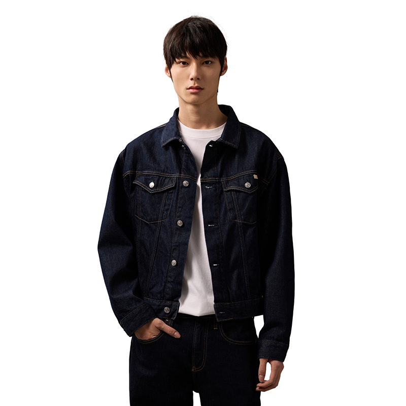 Calvin Klein Denim Classic Retro Loose Fit Button Jacket for Men J326391