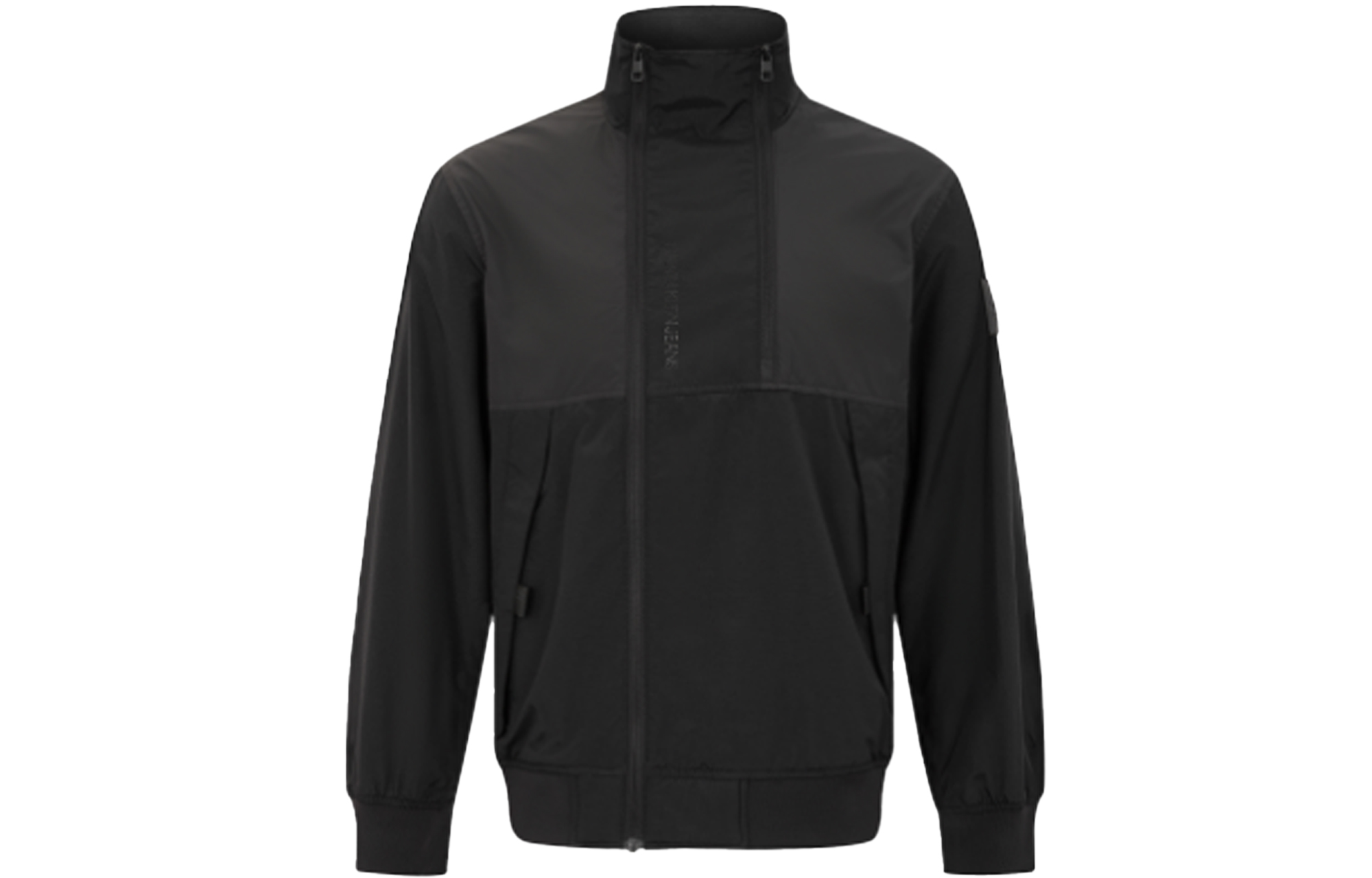 Calvin Klein Double Zipper Stand Collar Jacket in Black J318370-BEH