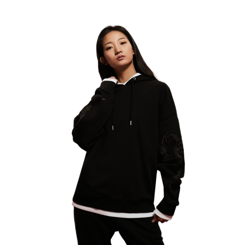 Purchase Calvin Klein Hoodie Unisex Hitam Putih Bordir Naga Space Black. J400357