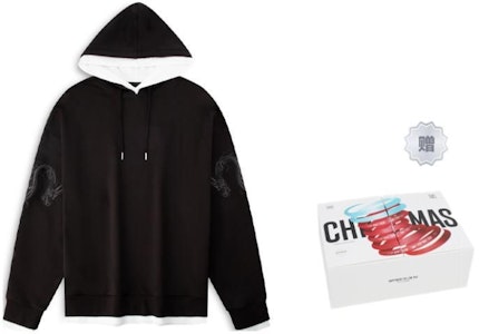 Calvin Klein Hoodie Unisex Hitam Putih Bordir Naga Space Black. J400357 1