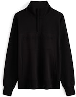 Calvin Klein Embossed Letter Half-Zip Knit Sweatshirt Space Black J324149-BEH Calvin Klein Embossed Letter Half-Zip Knit Sweatshirt Space Black J324149-BEH