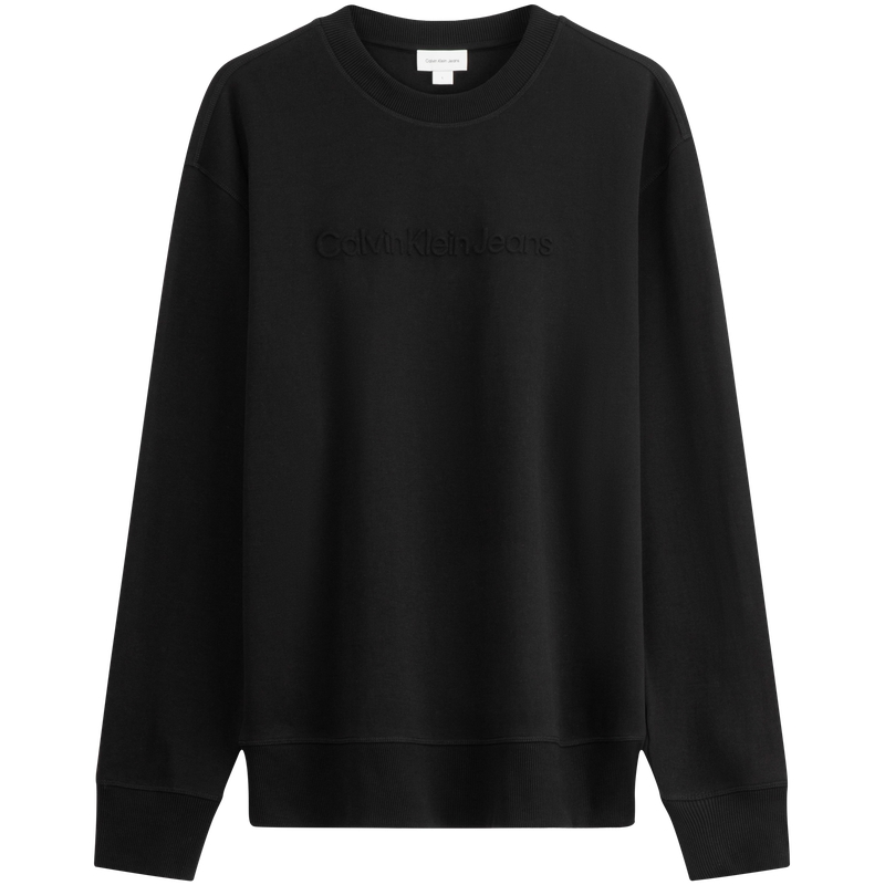 Calvin Klein Embossed Logo Crewneck Pullover Sweatshirt Men Casual Commuter J326816