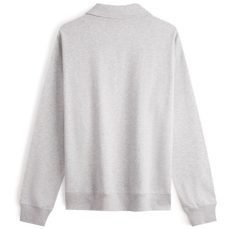 Lookbook カルバンクライン 刺繍 コットン ハーフジップ ポロスウェットシャツ パールグレー J325051