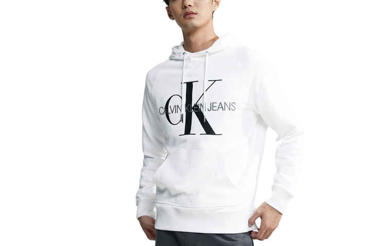Calvin Klein Embroidered Floral Pullover Hoodie White () J318041-YAF
