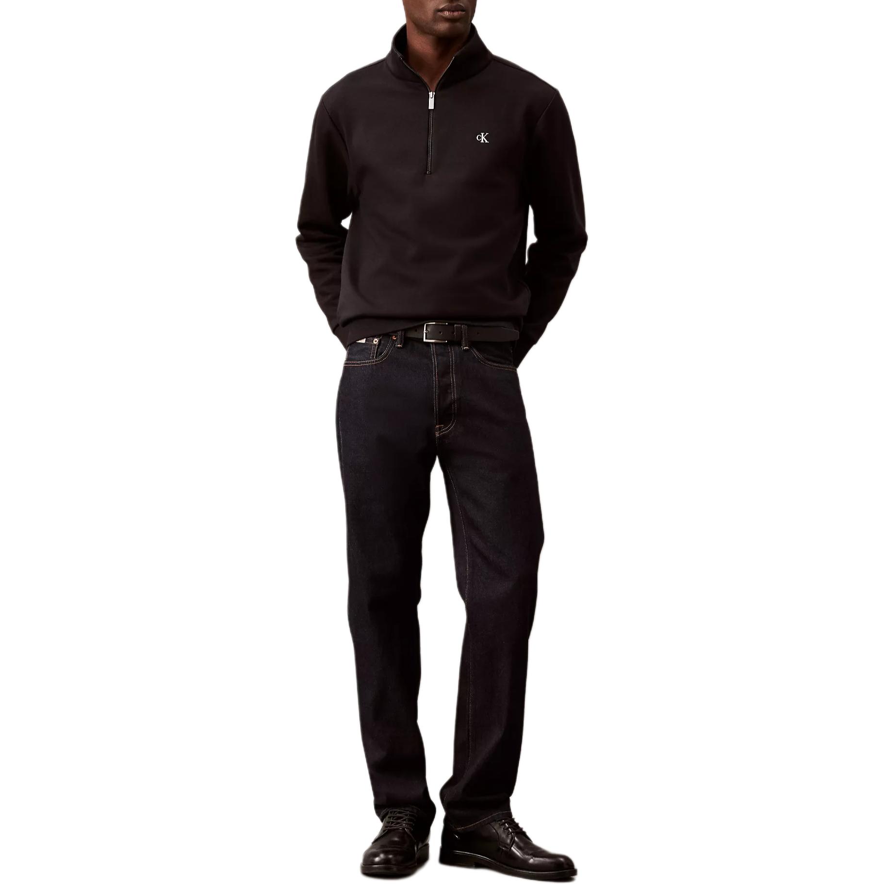 Calvin Klein Embroidered Logo Black Long Sleeve Sweatshirt for Men 40BM243-001