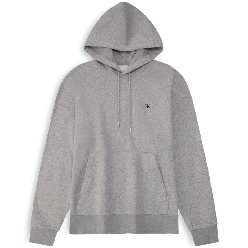 Calvin Klein Embroidered Logo Fleece Hoodie Coconut Gray 40QM431-CVP