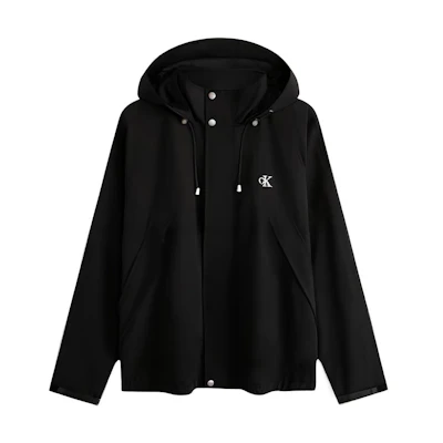 Calvin Klein Embroidered Logo Minimalist Hooded Jacket Sky Black J324800