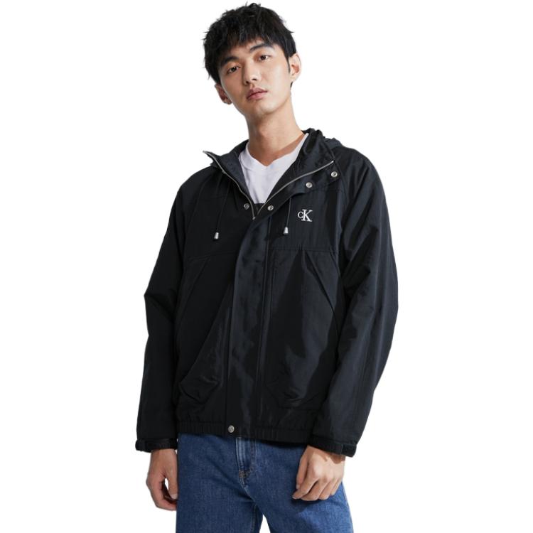 Purchase Chaqueta Minimalista con Capucha Calvin Klein Logo Bordado Cielo Negro J324800