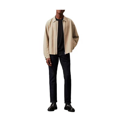 Calvin Klein Euro Fit Shirt Collar Zip Jacket in Clay Yellow K10K112779-PKR