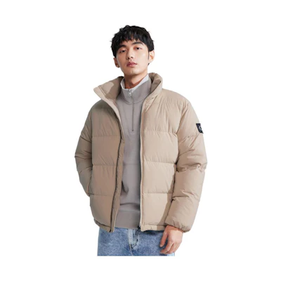CALVIN KLEIN Fall/Winter Logo Embroidered Patch Down Jacket. J323229