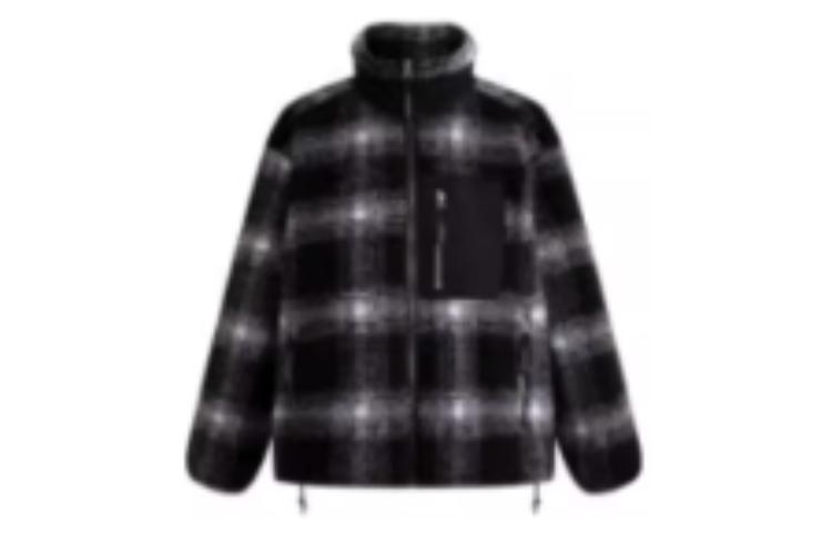 Calvin Klein Fall/Winter Fleece Zip Jacket Unisex in Space Black Plaid. J400334