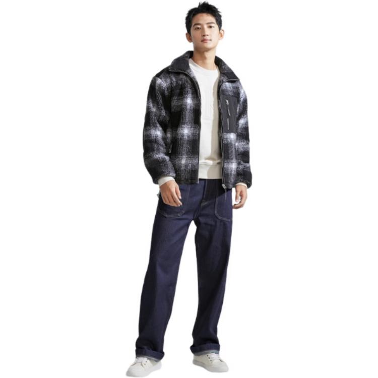 Calvin Klein Fall/Winter Fleece Zip Jacket Unisex in Space Black Plaid. J400334 圖 5