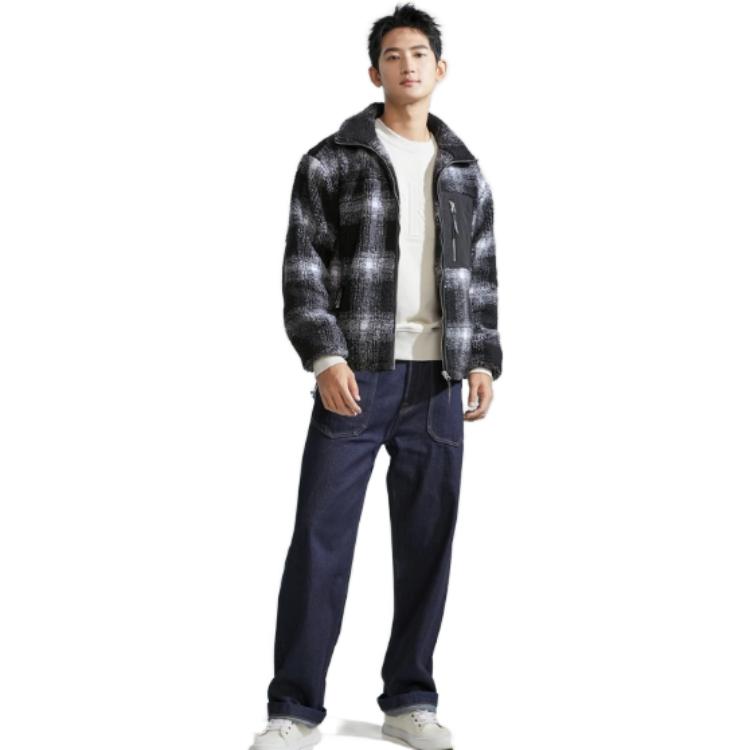 Calvin Klein Fall/Winter Fleece Zip Jacket Unisex in Space Black Plaid. J400334 圖 6
