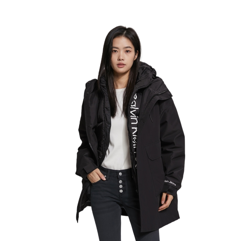 Shop Calvin Klein Fall Winter Waterproof Windproof 3-in-1 Down Coat Unisex. J322366