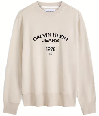 Calvin Klein 時尚撞色Logo圓領衛衣 奶油色 J323921 Buy Calvin Klein 時尚撞色Logo圓領衛衣 奶油色 J323921