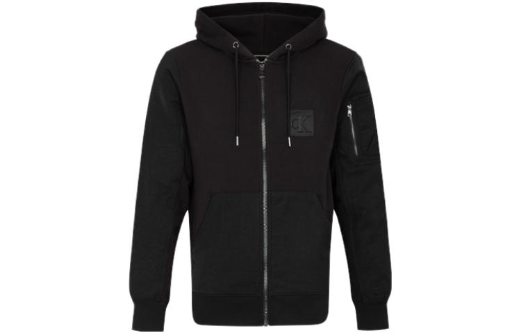 Calvin Klein Fleece-Lined Logo Zip-Up Hoodie Black ZM02091
