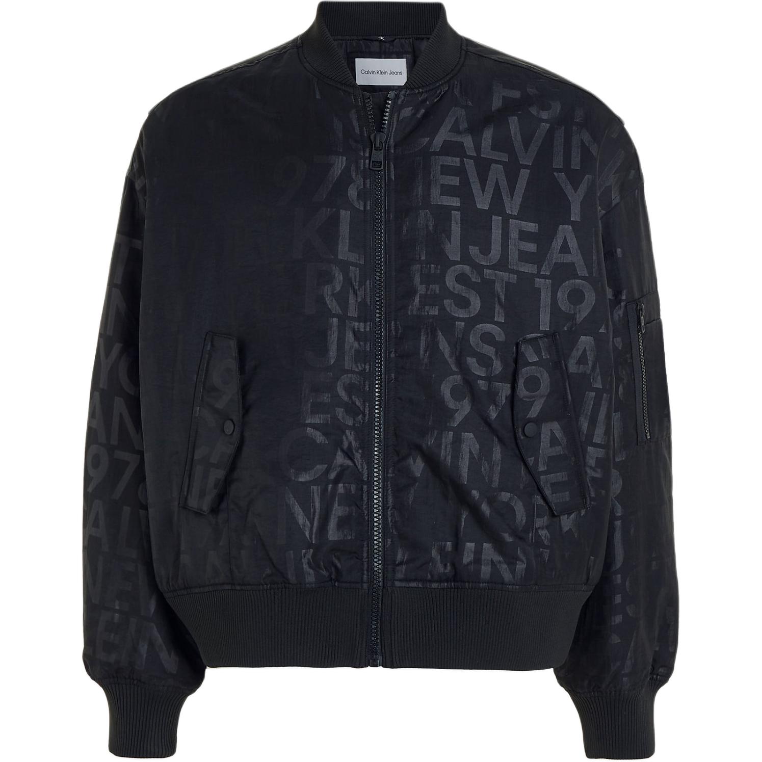 Calvin Klein Full Logo Zip-Up Bomber Jacket Black (European Fit - ) J30J324658-0GL