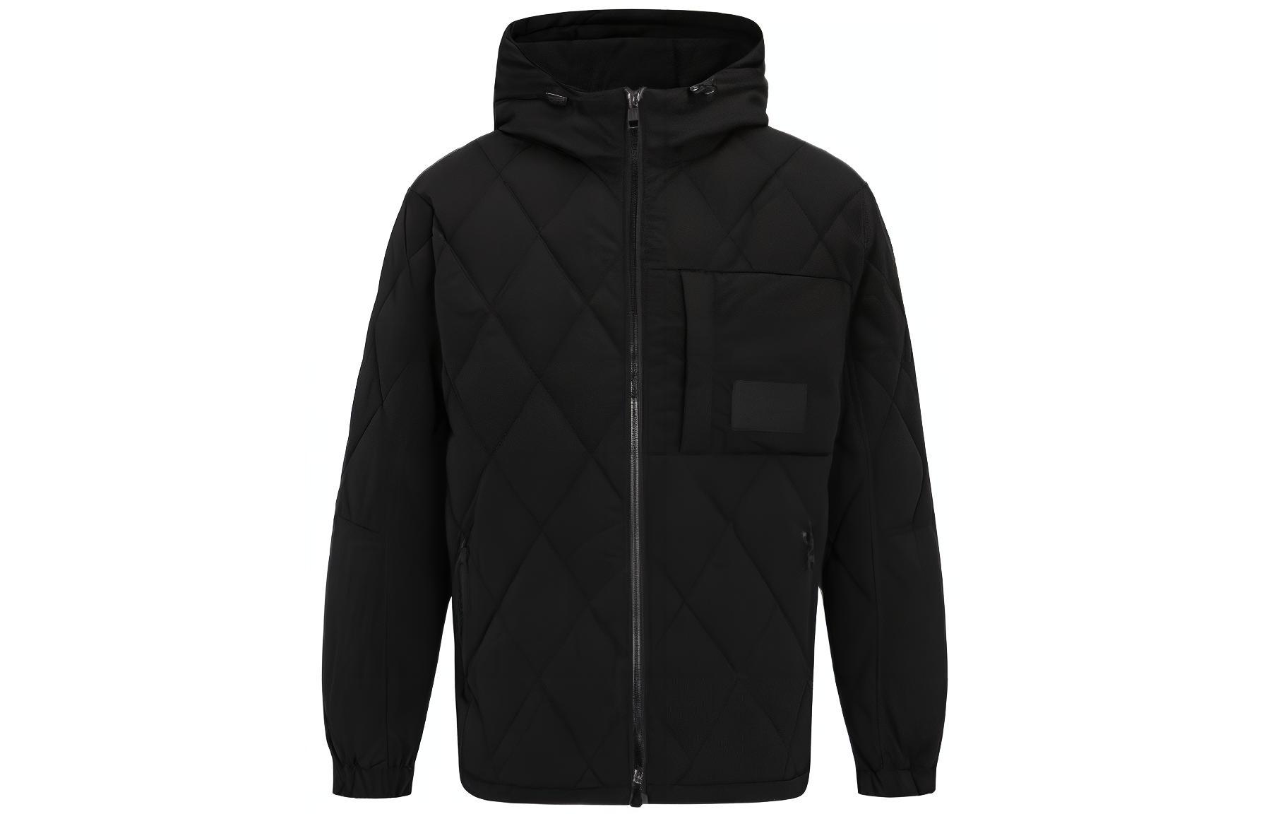 Calvin Klein FW22  Black Quilted Down Jacket with Hood and Solid Design J322174-BEH