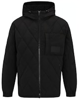 Calvin Klein FW22 Black Quilted Down Jacket with Hood and Solid Design J322174-BEH Calvin Klein FW22 Black Quilted Down Jacket with Hood and Solid Design J322174-BEH