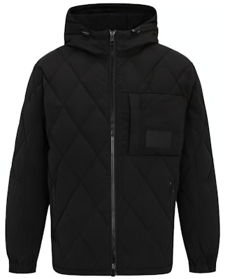 Calvin Klein FW22 Black Quilted Down Jacket with Hood and Solid Design J322174-BEH Buy Calvin Klein FW22 Black Quilted Down Jacket with Hood and Solid Design J322174-BEH