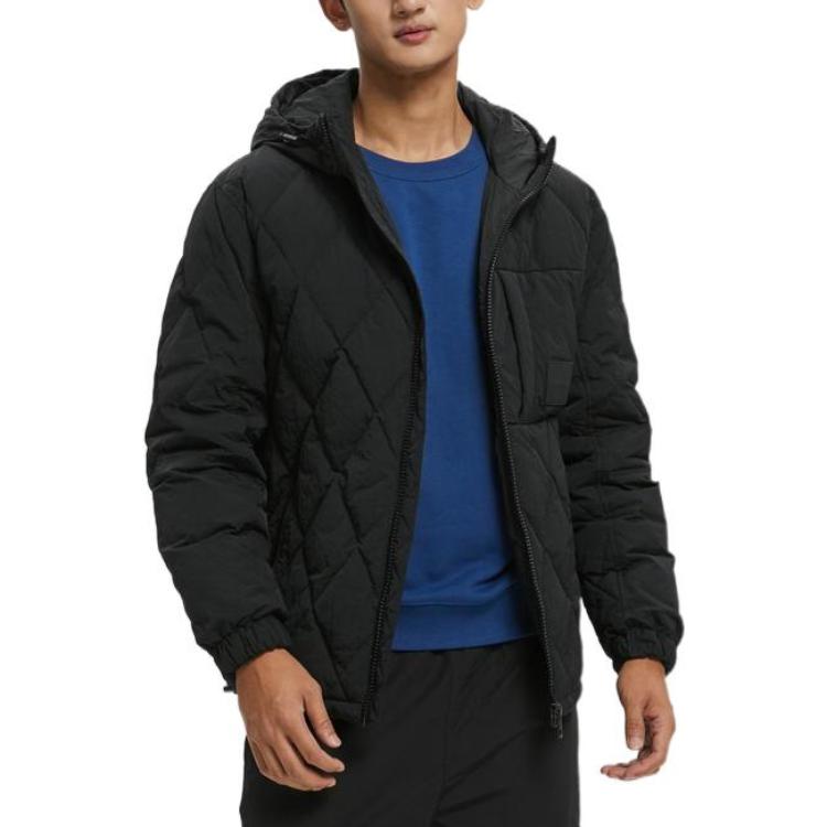 Shop Chaqueta Acolchada Negra Calvin Klein FW22 con Capucha y Diseño Sólido. J322174-BEH