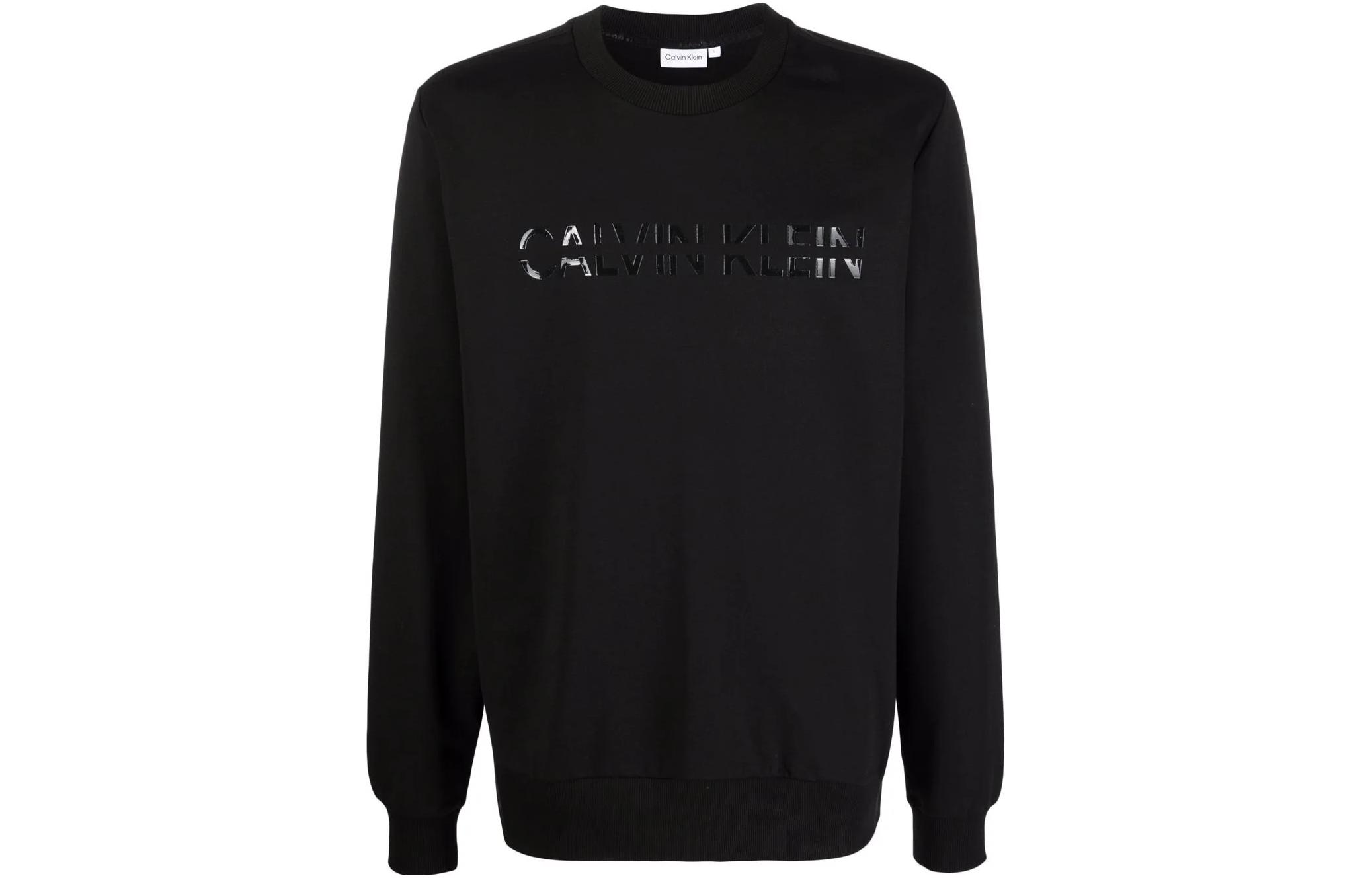 Calvin Klein FW22 Black Crewneck Logo Print Sweatshirt K10K108029BEH
