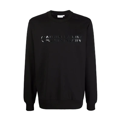 Calvin Klein FW22 Black Crewneck Logo Print Sweatshirt K10K108029BEH