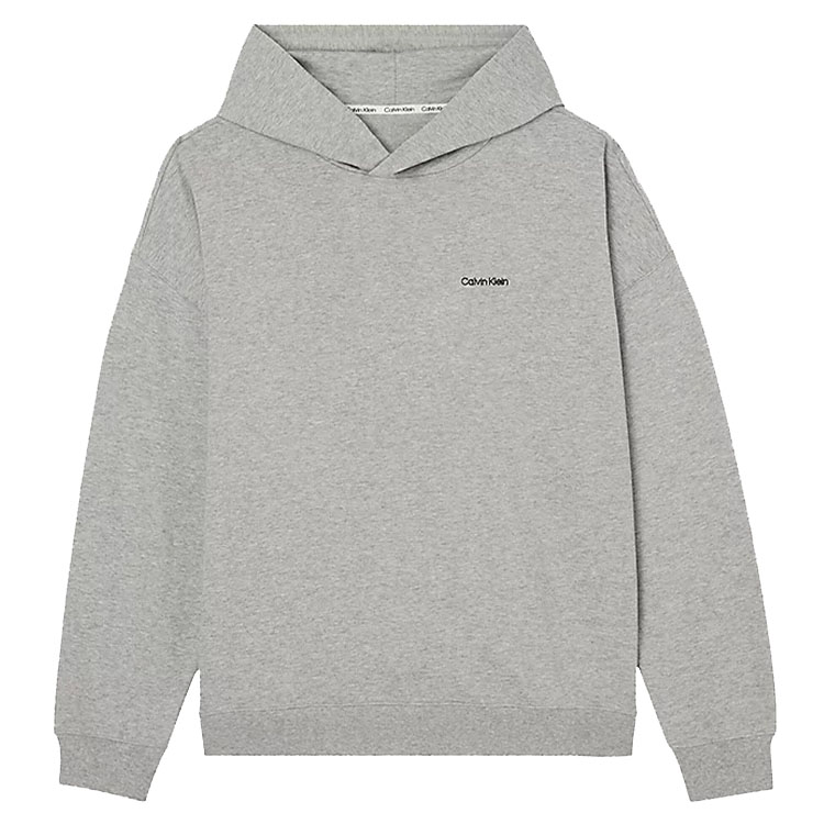 Calvin Klein FW22 Grey Hoodie Unisex with Chest Mini Logo Print NM2301E-P7A