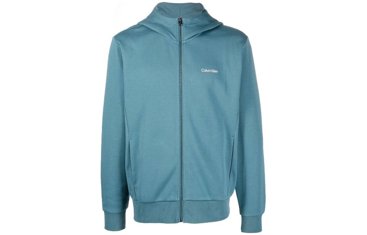 Calvin Klein FW22 Letter Print Zip-Up Hoodie Blue () K10K109697DAZ