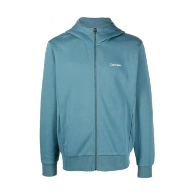 Calvin Klein FW22 Letter Print Zip-Up Hoodie Blue () K10K109697DAZ