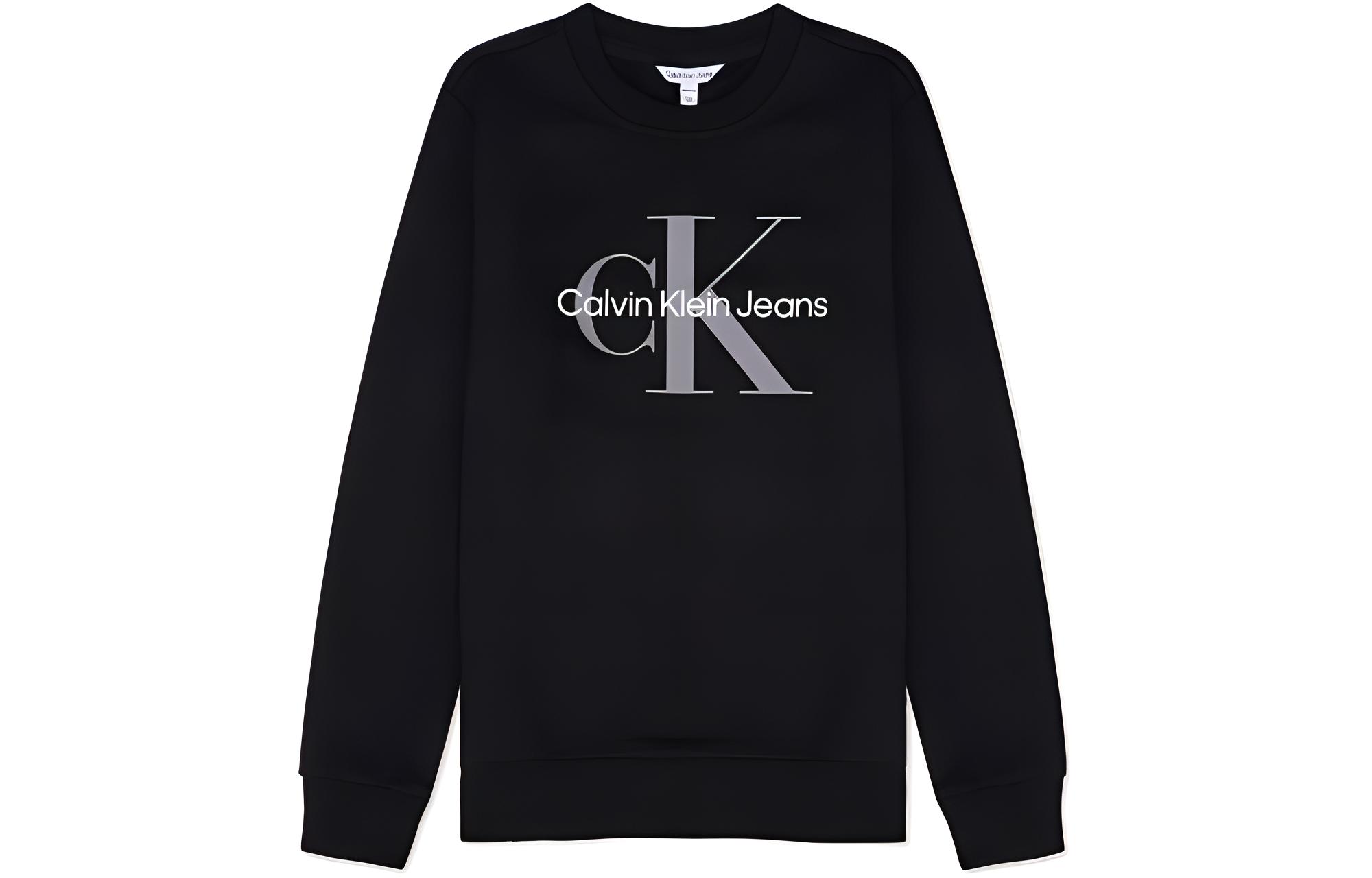 Calvin Klein FW22 Logo Crewneck Pullover Sweatshirt Black 40200GP-010