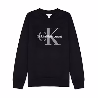 Calvin Klein FW22 Logo Crewneck Pullover Sweatshirt Black 40200GP-010