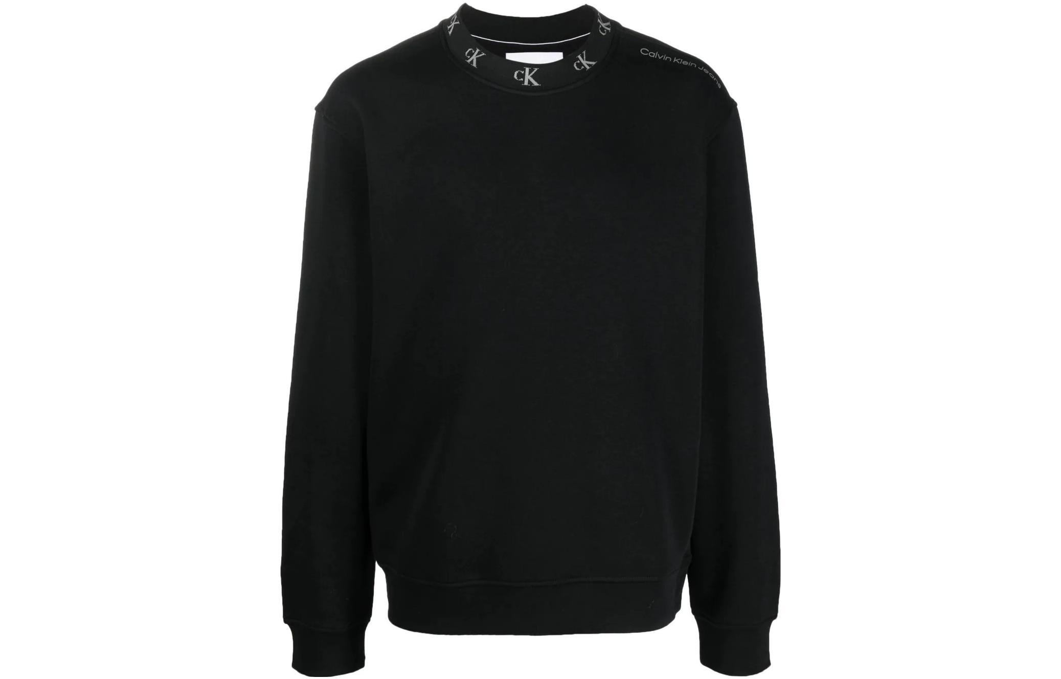 Order カルバン クライン FW22 ロゴ クルーネック プルオーバー スウェットシャツ ブラック J30J321901-BEH