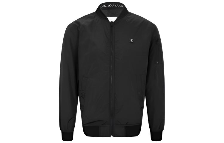 Calvin Klein FW22 Logo Embroidered Zip-Up Bomber Jacket Black ( Fit) J320778-BEH