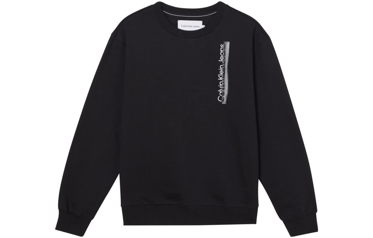 Calvin Klein FW22 Logo Print Crewneck Long Sleeve Sweatshirt Black Mens J30J322210BEH