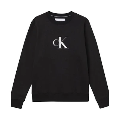 Calvin Klein FW22 Logo Printed Crewneck Long Sleeve Sweatshirt Black J30J321900-BEH
