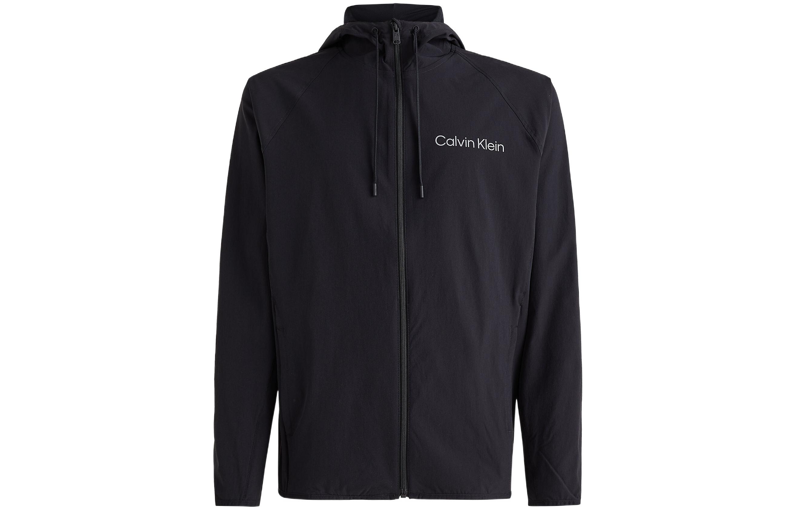 Calvin Klein FW22 Patchwork Logo Print Zip Hoodie Jacket Black () 00GMS2O507-BAE