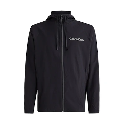 Calvin Klein FW22 Patchwork Logo Print Zip Hoodie Jacket Black () 00GMS2O507-BAE