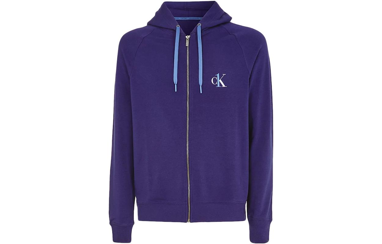 Calvin Klein FW22 Purple Logo Hoodie Casual Wear 000NM1865E-C01