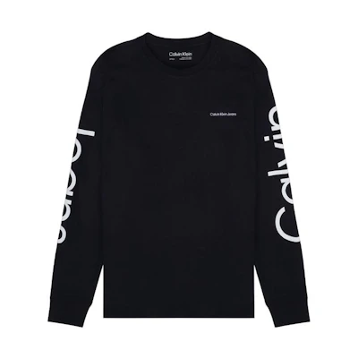 Calvin Klein FW22 Slim Fit Logo Crewneck Sweatshirt Black 40DC812-004