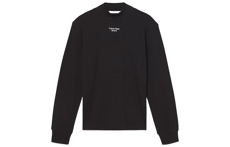 Calvin Klein FW22 Solid Black Crewneck Pullover Long Sleeve Sweatshirt J30J322197-BEH