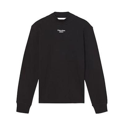 Calvin Klein FW22 Solid Black Crewneck Pullover Long Sleeve Sweatshirt J30J322197-BEH