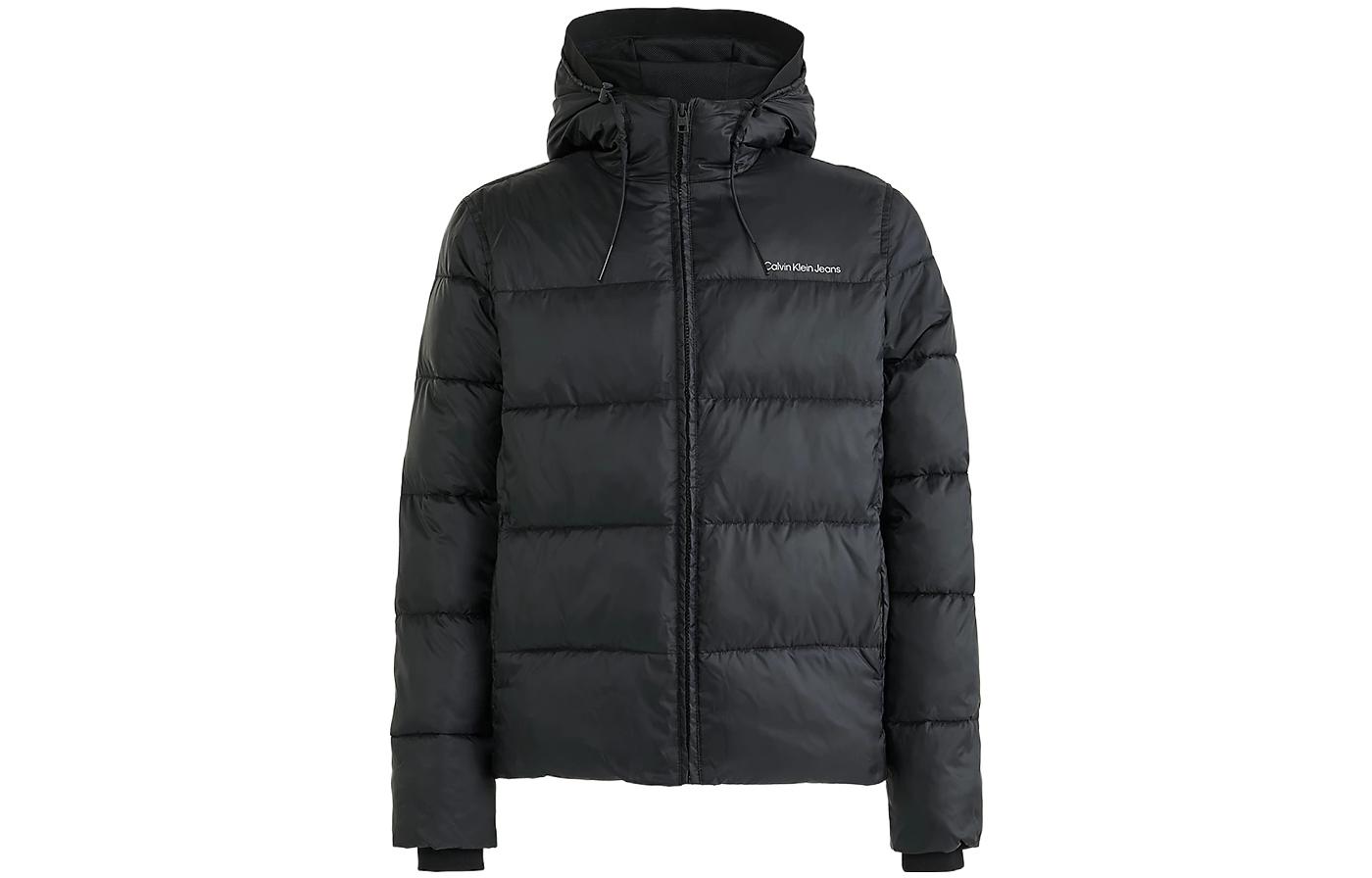 Calvin Klein FW22 Solid Color Hooded Zip Jacket Black J30J320922BEH