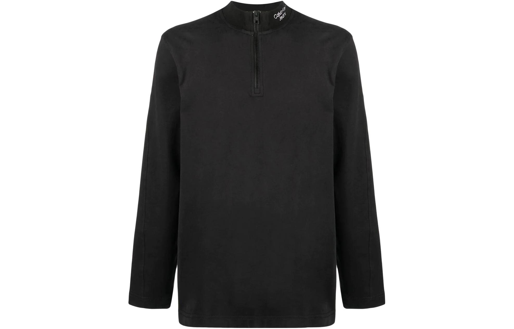 Calvin Klein FW22 Solid Color Long Sleeve Cotton Sweatshirt Black () J30J322464-BEH