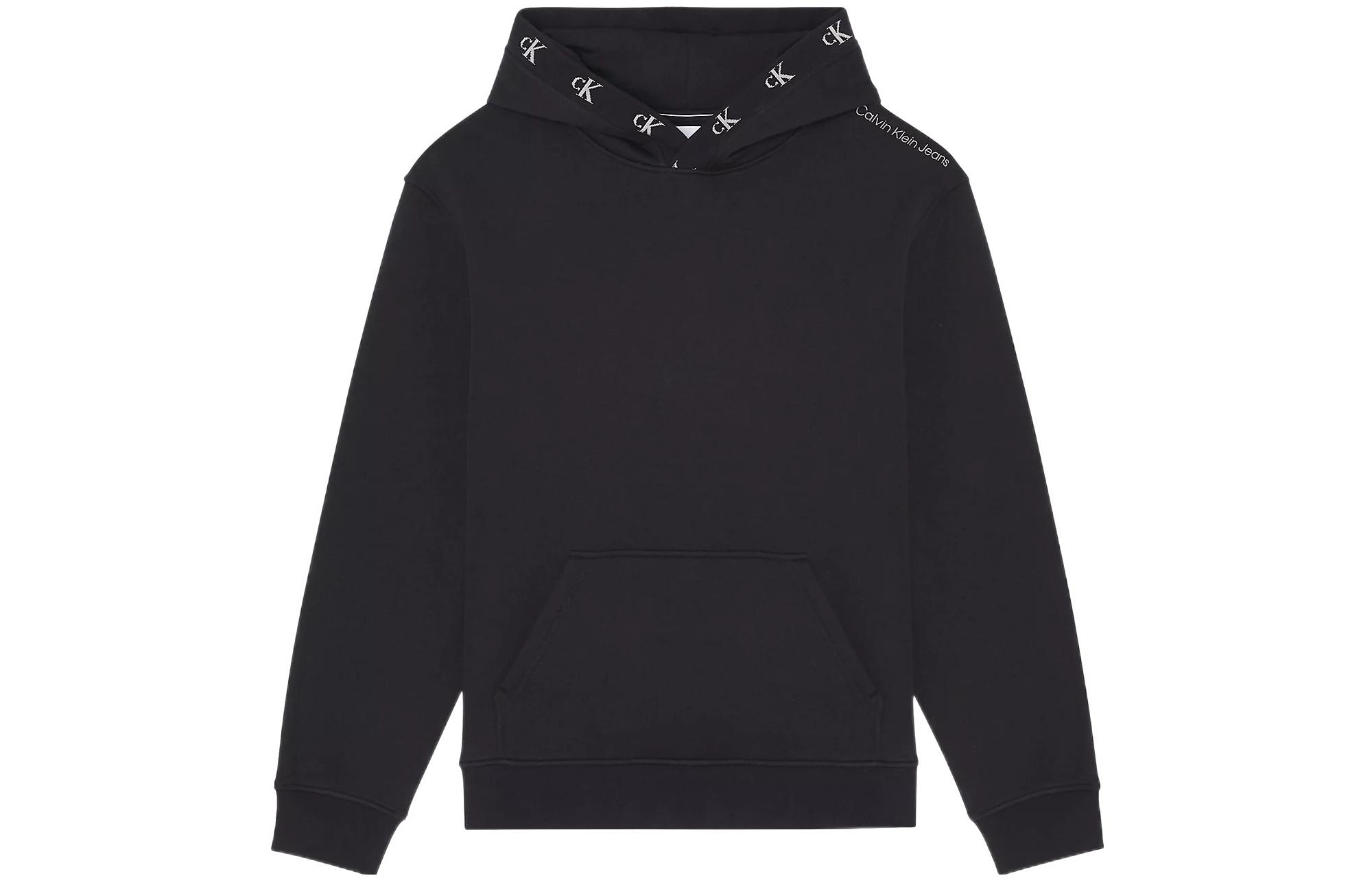 CALVIN KLEIN FW22 Solid Logo Embroidered Unisex Hoodie Black J30J321883-BEH 圖 2