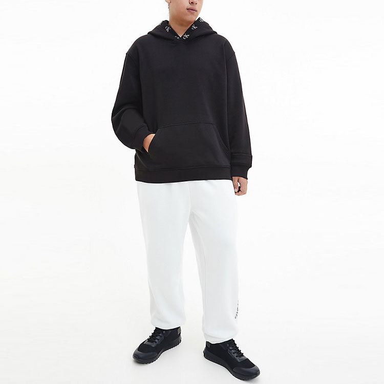 CALVIN KLEIN FW22 Solid Logo Embroidered Unisex Hoodie Black J30J321883-BEH 圖 4