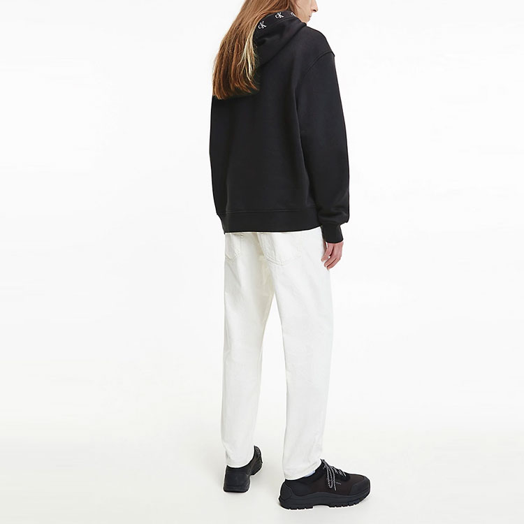 CALVIN KLEIN FW22 Solid Logo Embroidered Unisex Hoodie Black J30J321883-BEH 圖 5
