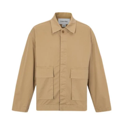 Calvin Klein FW22 Unisex Khaki Single-Breasted Long-Sleeve Loose Jacket 40JM513-PF2