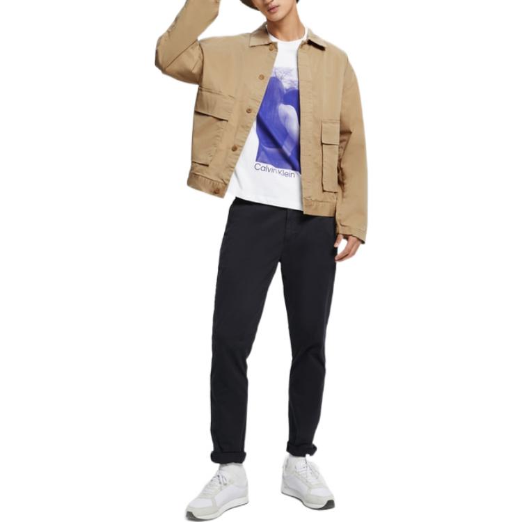 Lookbook カルバンクライン FW22 ユニセックス カーキ シングルブレスト ロングスリーブ ジャケット 40JM513-PF2